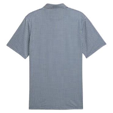 Puma Gents Cloudspun Mono Check Polo Shirt White Glow - Deep Navy