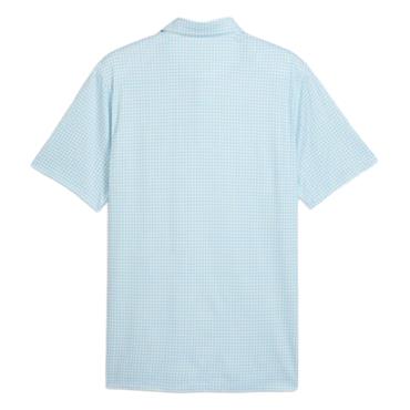 Puma Gents Cloudspun Mono Check Polo Shirt White Glow - Team Light Blue