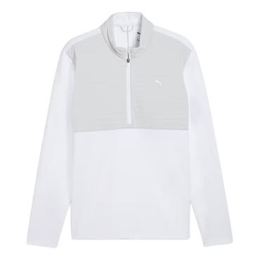 Puma Gents Cloudspun Tech Hybrid ½ Zip Jacket White Glow - Platino Grey