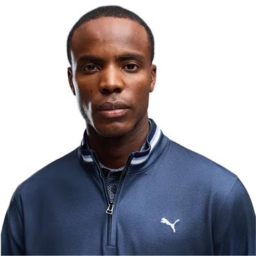Puma Gents Cloudspun Tech Coastal Claret ¼ ZIp Jacket Deep Navy