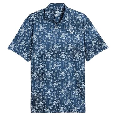 Puma Gents Cloudspun Coastal Claret Polo Shirt Deep Navy
