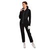 EPNY Ladies Long Sleeve Mixed Media Chevron Jacket Black
