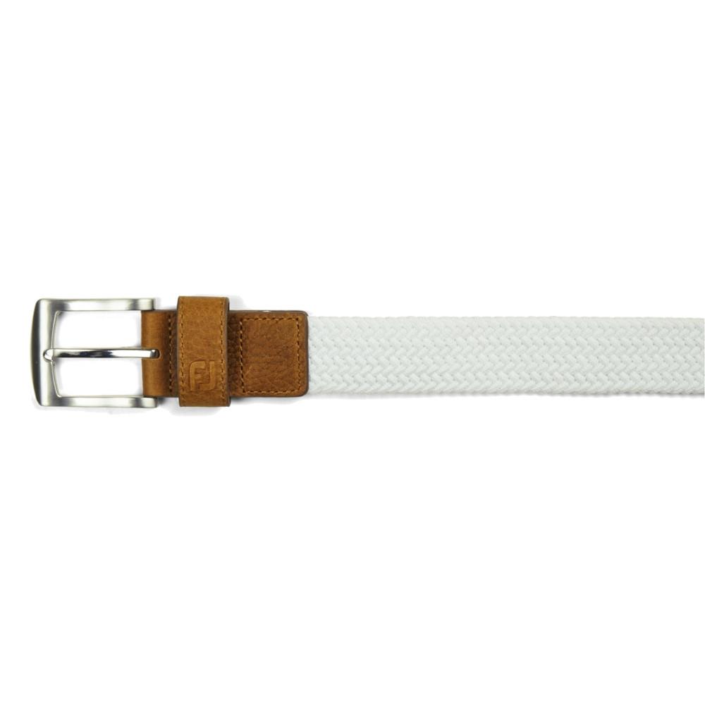FootJoy Gents Braided Belt White Irish Golf Store