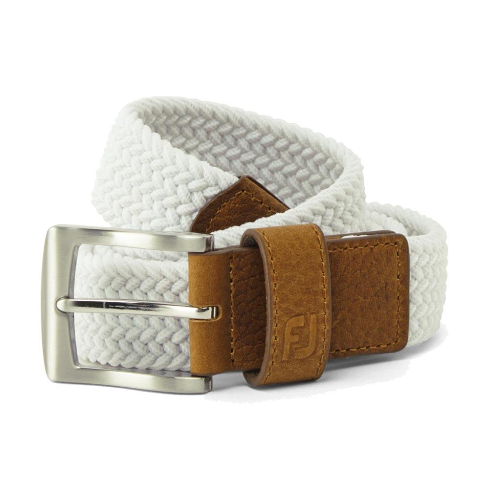 FootJoy Gents Braided Belt White | Irish Golf Store