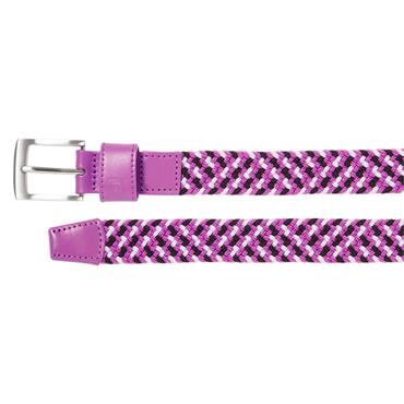 FootJoy Ladies Braided Belt Black - White - Berry