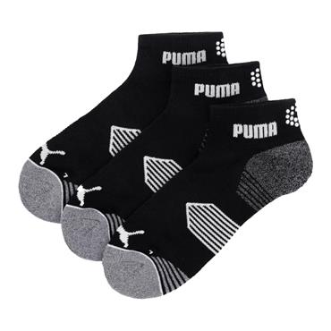 Puma Essential ¼ Cut 3-Pair Socks Black