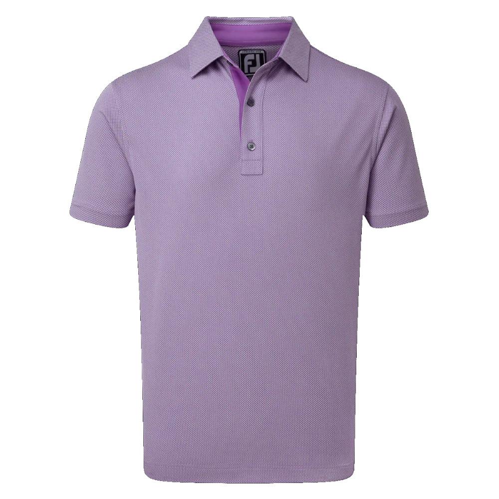 FootJoy Gents Jacquard Pique Shirt Purple White Golf Store