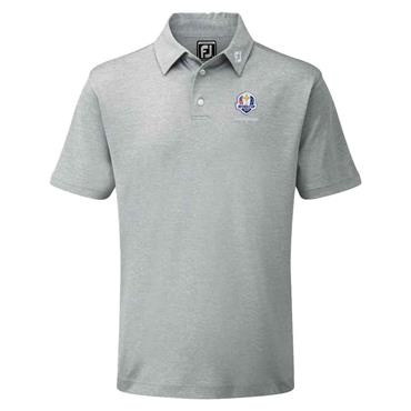 FootJoy Gents Stretch Pique Solid 2027 Ryder Cup Polo Shirt Heather Grey