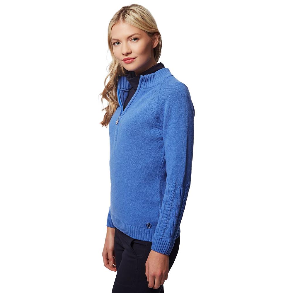 Green Lamb Ladies Gigi SuperWool ½ Zip Sweater Sky Blue Golf Store