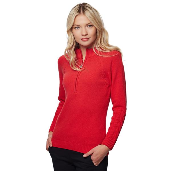 Green Lamb Ladies Gigi SuperWool ½ Zip Sweater Watermelon Golf Store