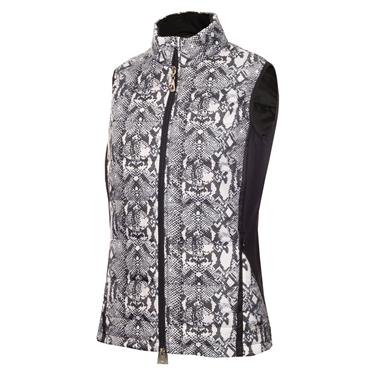 Green Lamb Giselle Quilted Gilet Snakeskin Black