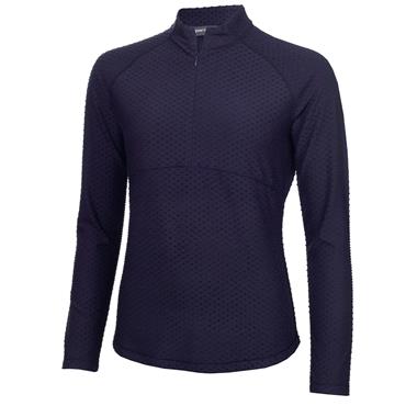Green Lamb Ladies Meredith Spot Zip Neck Top Navy