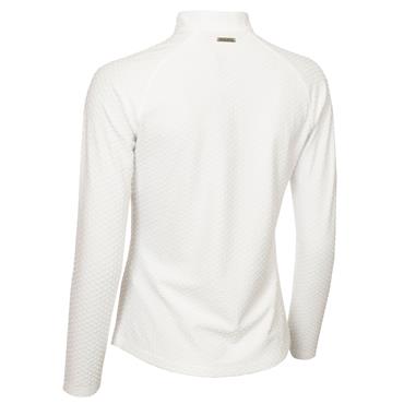 Green Lamb Ladies Meredith Spot Zip Neck Top White