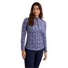Green Lamb Ladies Elena Printed Long Sleeve ½ Zip Floral Print