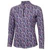 Green Lamb Ladies Elena Printed Long Sleeve ½ Zip Floral Print