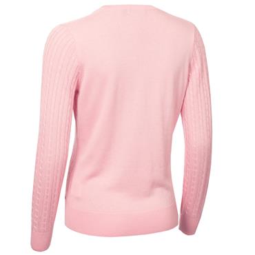 Green Lamb Ladies Ember V Neck Cable Sweater Blossom