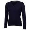 Green Lamb Ladies Ember V Neck Cable Sweater Navy