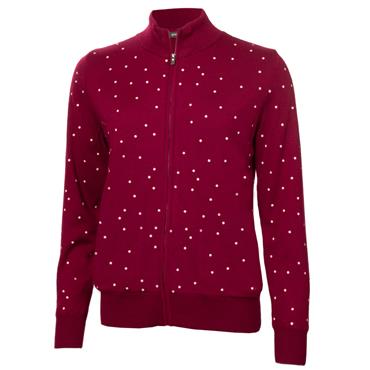 Green Lamb Ladies Elsa Windstopper Spot Cardigan Deep Beet