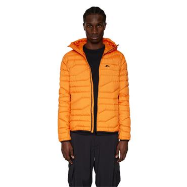 J.Lindeberg Gents Cliff Light Down Hooded Jacket Persimmon Orange (I064)