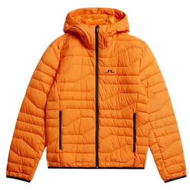 J.Lindeberg Gents Cliff Light Down Hooded Jacket Persimmon Orange (I064)