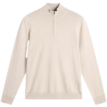 J.Lindeberg Gents Kiyan ¼ Zip Sweat Brindle Moonbeam Melange (C118)