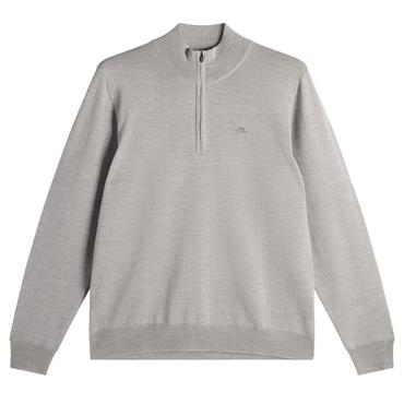 J.Lindeberg Gents Kiyan Quarter Zip Sweater Light Grey Melange (U199)