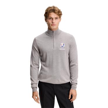 J.Lindeberg Gents Ryder Cup 2027 Kiyan Knit Sweater Light Grey - Melange U199
