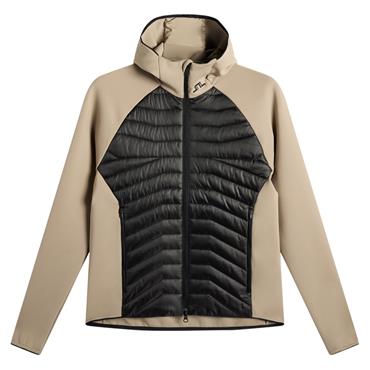 J.Lindeberg Gents Heyden Quilt Hybrid Hood Brindle (U144)