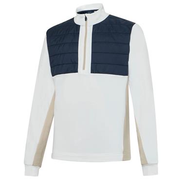 Galvin Green Gents Dalton ½ Zip Insulating Mid Layer Sand - Navy - White