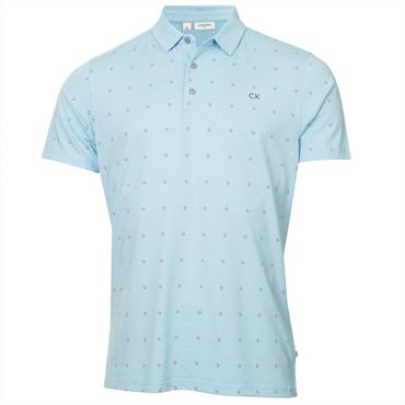 Calvin Klein Golf Gents Strike Print Polo Shirt Dusty Blue