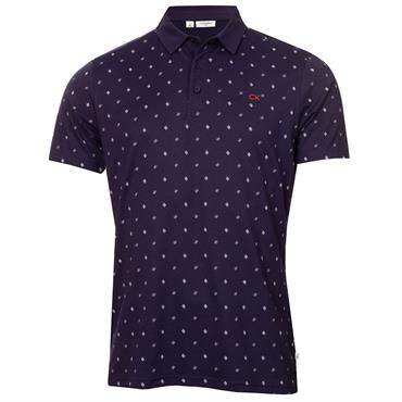 Calvin Klein Golf Gents Strike Print Polo Shirt Evening Blue