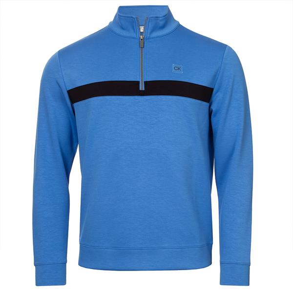 Calvin Klein Golf Gents Trenton Chest Stripe ¼ Zip Azure Blue