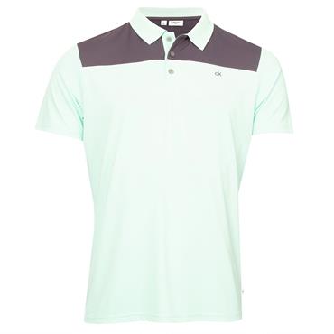 Calvin Klein Golf Gents Baltimore Colour Block Polo Shirt Aqua - Charcoal