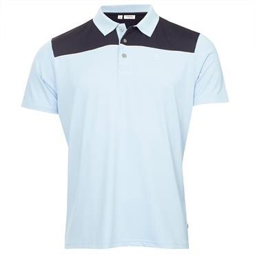 Calvin Klein Golf Gents Baltimore Colour Block Polo Shirt Dusty Blue - Navy