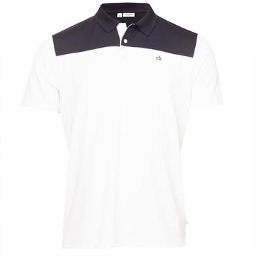 Calvin Klein Golf Gents Baltimore Colour Block Polo Shirt White- Navy