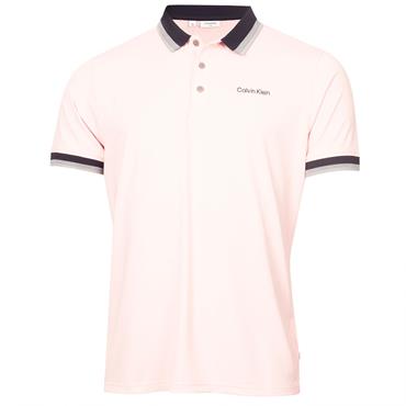 Calvin Klein Golf Gents Greenville Jersey Polo Shirt Baby Pink