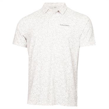 Calvin Klein Golf Gents Spring Printed Polo Shirt White