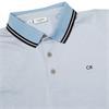 Calvin Klein Golf Gents Mini Stripe Polo Shirt Dusty Blue - White