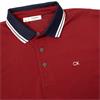 Calvin Klein Golf Gents Mini Stripe Polo Shirt Fiery Red - Navy