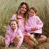 Gym+Coffee Kids Snap Collar Sierra Sweatshirt Pink Blossom