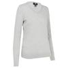 Callaway Ladies V-Neck Merino Sweater Pearl Blue Heather (050)