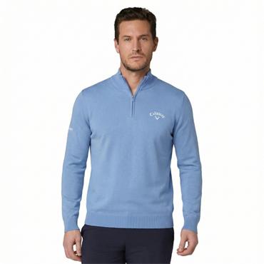 Callaway Gents ¼ Zip Blended Merino Sweater Mid Vista Blue (979)