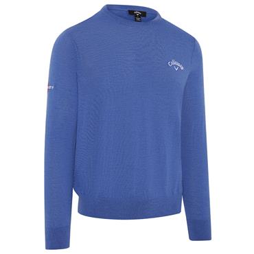 Callaway Gents Crew Neck Mock Sweater Light Magnetic Blue Heather (418)