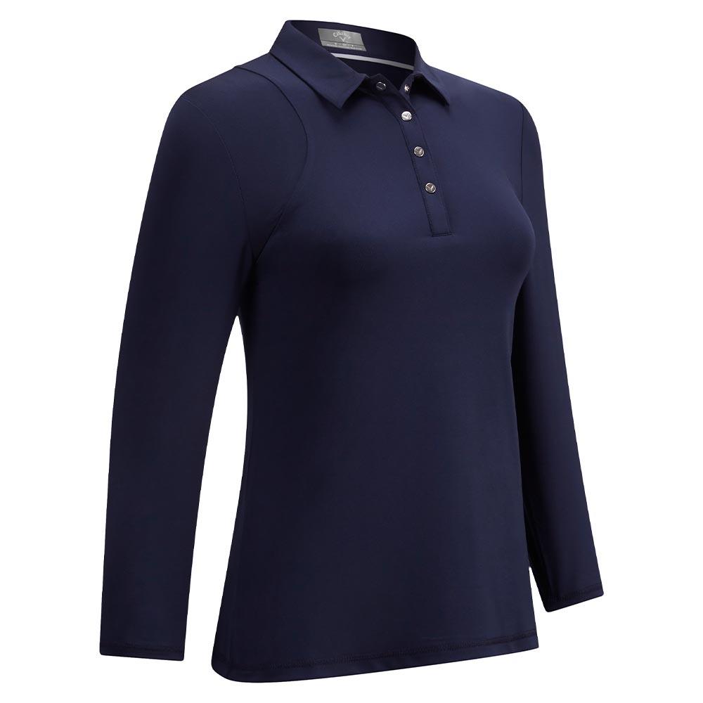 Callaway Ladies Swing Tech 3/4 Sleeve Polo Shirt Peacoat Golf Store