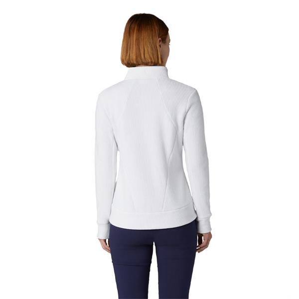 Callaway Ladies Stretch Waffle Knit Fleece Jacket White (123)
