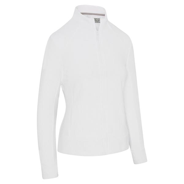 Callaway Ladies Stretch Waffle Knit Fleece Jacket White (123)