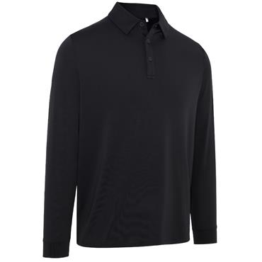 Callaway Gents Long Sleeve Knit Polo Shirt Caviar (002)
