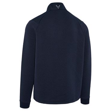 Callaway Gents Lux Touch Lightweight Chevron Jacquard ¼ Zip Pullover Peacoat (410)