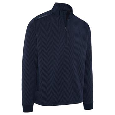 Callaway Gents Lux Touch Lightweight Chevron Jacquard ¼ Zip Pullover Peacoat (410)