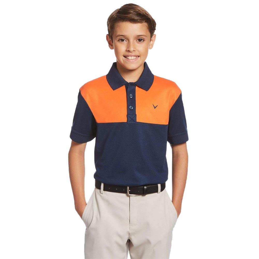 Callaway Junior Boys Colour Block Polo Shirt Dress Blue